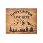 JennyGems Camper Gifts, Happy Campers Live Here Wooden Sign, Camping Decor, Camping Sign, Made in USA - color: Happy Campers Live Here