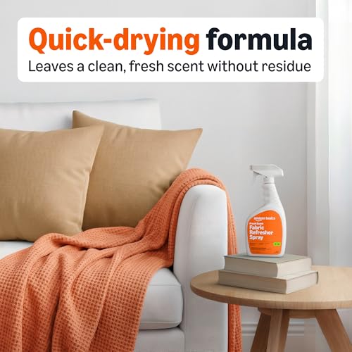 Amazon Basics Fabric Spray, Fabric Freshner, Fresh Scent, 32 fl oz, Pack of 2, Packaging May Vary