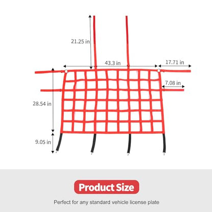 Rear Seat Cargo Net Pet Barrier Compatible with Jeep Wrangler JK JL Gladiator JT 2 Door 4 Door 2007-2024 (Red) - color: Red