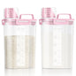 LEAWALK Airtight Rice Storage Container, Cereal Dry Food Flour and Sugar Bin, Dog Cat Food Dispenser with Measuring Cup, BPA Free Clear Plastic Kitchen (Pink x 2, 3L-2pack) - color: Pink x 2, size: 3L-2pack