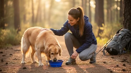 Silicone Foldable Pet Food Water Feeder, Collapsible Travel Bowl for Dog and Cat, Outdoor Portable (Blue) - color: Blue