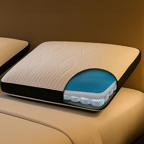 Dormeo Dark King Bed Pillow with Octaspring Technology, Reversible Breathable Gel and Memory Foam for Neck and Shoulder Support, Ideal for Side, Back, or Stomach Sleepers - 1pc