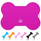 Super Design Dog Food Mat Dog Bowl Mat for Food and Water Silicone Non Spill Cat Feeding Mat Puppy Placemat Waterproof - 20.5" x 14.5", Rose - color: Rose