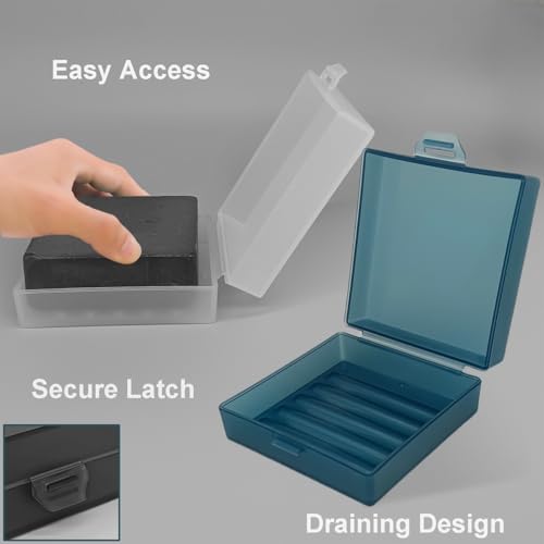 Soap Container, Shower Square Bar Holder Fit Handmade Soap, Travel Soap Case (Matt Clear) - color: Matt Clear