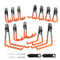 Garage Hooks Heavy Duty, 14 Pack Utility Steel Garage Storage Hook with Straps, Wall Mount Tool Organizer Hooks for Hanging Bike, Ladder and Garden Tools