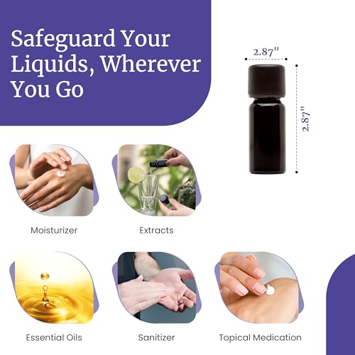 Infinity Jars 15 ML(0.5 fl oz) Black UV‑Blocking Glass Easy‑Pour Screw‑Top Bottle – Airtight, Smell‑Proof Mini Container for Oils, Spices, Perfumes, DIY Samples - size: 0.5 Ounces