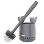 MR.SIGA Toilet Bowl Brush and Holder, Premium Quality, with Solid Handle and Durable Bristles for Bathroom Cleaning, Gray, 1 Pack - color: Gray, size: One Size