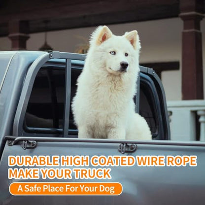 Dog Seatbelt, Car Harness with Coated Wire Rope, Happy Ride Dog Zipline, Safety Restraint No-Chew Tether Cable (Stainless Steel, 5 FT)