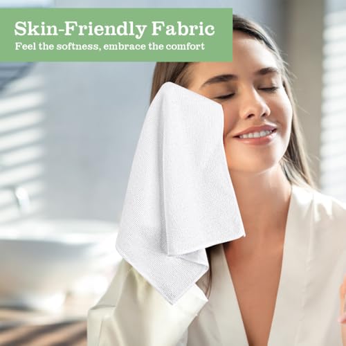UNIMADE Washcloths Bulk - 100 Pack - Face Towels (12" x 12"), Highly Soft Wash Cloths and Hand Towels, Fast Drying Multi-Purpose Microfiber Cleansing Cloths for Bathroom, Hotel, Spa, and Salon - White - color: White, size: 100Pack