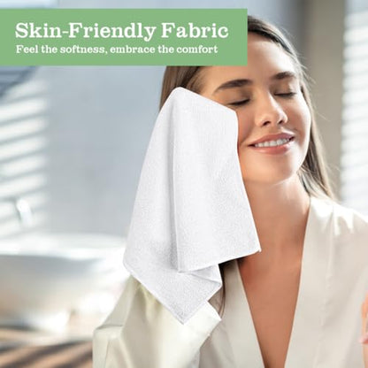 UNIMADE Washcloths Bulk - 100 Pack - Face Towels (12" x 12"), Highly Soft Wash Cloths and Hand Towels, Fast Drying Multi-Purpose Microfiber Cleansing Cloths for Bathroom, Hotel, Spa, and Salon - White - color: White, size: 100Pack