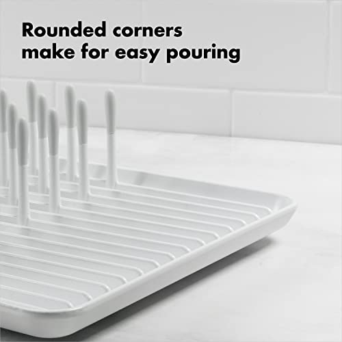 OXO Good Grips Compact Dish Rack Biscuit | For Dishware | 13-3/4 x 10-3/8 x 3-1/2 Inch | Non-Skid Feet | Pack of 4 - size: 13-3/4" x 10-3/8" x 3-1/2" h (Pack of 4)