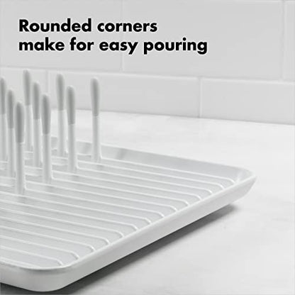 OXO Good Grips Compact Dish Rack Biscuit | For Dishware | 13-3/4 x 10-3/8 x 3-1/2 Inch | Non-Skid Feet | Pack of 4 - size: 13-3/4" x 10-3/8" x 3-1/2" h (Pack of 4)