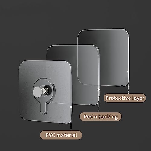 14 Pack Adhesive Wall Hooks, Wall Hangers Without Nails, No Damage Picture Hooks Waterproof and Rustproof to use Inside Kitchen, Bathroom, Home and Office（14mm）