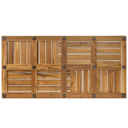 Utoplike Teak Wood Bath Mat, Extra Large Shower Mat for Bathroom, 40 x 20 inch Non Slip Wooden Floor Sturdy Mat for Inside Shower Luxury Spa Home or Outdoor - size: 40" x 20" (Rectangular)