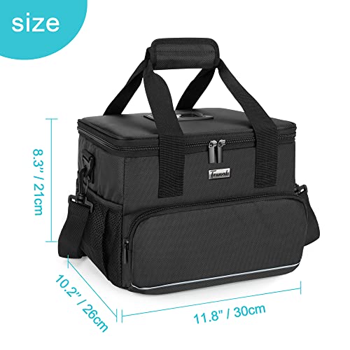Trunab Insulated Medical Bag with Adjustable Dividers, Medicine Supplies Water-Resistant Bag for Home, Travel, Camping, Empty Bag - Patented Design,Black - color: Black, size: Large