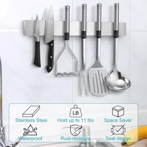 Magnetic Knife Holder for Wall 24 Inch Knife Magnetic Strip Refrigerator Knife Magnet Bar Wall Mount Knife Rack for RV Kitchen Utensil Holder Metal Tool Holder Knife Block - size: 24 inches