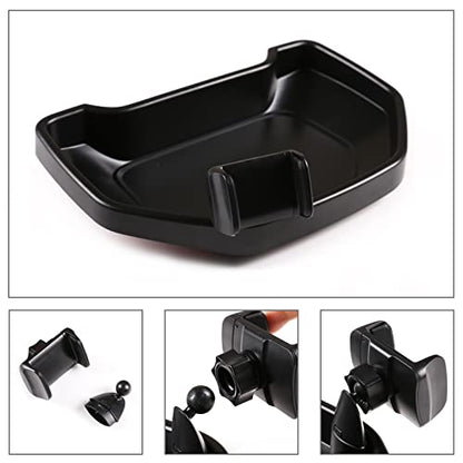 Black ABS Car Center Console Dash Table Storage Tray Fit for Toyota Tundra 2014-2021 Instrument Organizer 360° Rotating Phone Holder Cradle Accessories (with Mobile Phone Holder) - style: With Mobile Phone Holder