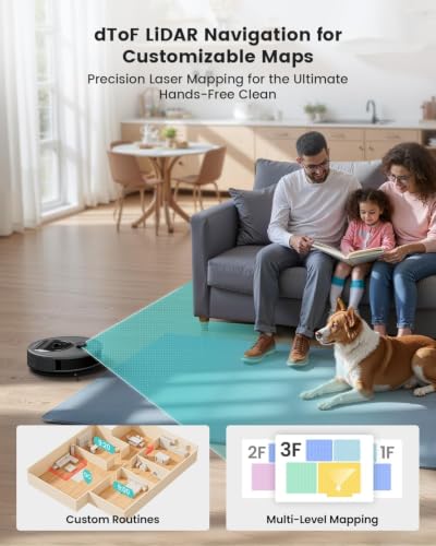 Lefant LiDAR Robot Vacuum and Mop, Smart Mapping and Obstacle Avoidance, Tangle-Free Pet Hair, 2.4G/5G WiFi App Control, Slim Design for Wider Coverage, Carpet Detection, M330 Pro, Grey - color: Gray