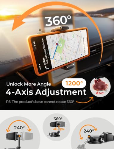 LISEN Suction Phone Mount for Car, [Ultra Suction & 95% Cases Friendly] Car Phone Holder Mount Vacuum Dashboard Phone Holder, Car Cell Phone Holder for iPhone 17 16 15 14 Pro Max Air Galaxy S26 S25