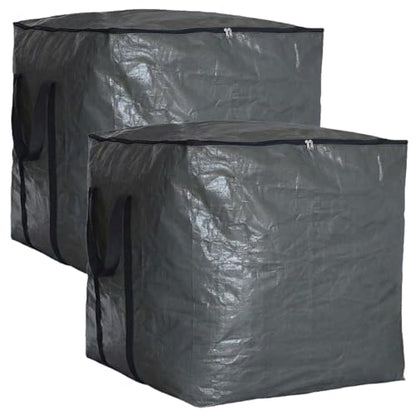 Extra Large Cube Moving Bags (Black, 19"x19"x19" - 2 Pack) | Heavy Duty, Water-Resistant, Foldable, For Clothes, Bedding, Blankets & Pillows, Reusable Alternative to Moving Boxes - color: Black, size: 19"x19"x19" - 2 Pack