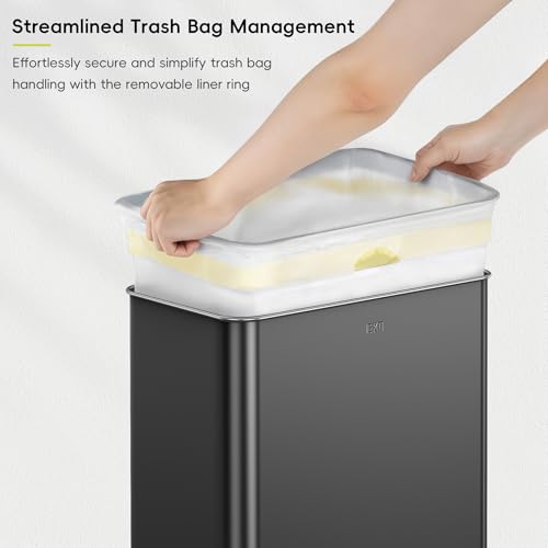 EKO Mirage X 80 Liter / 21.1 Gallons Motion Sensor Trash Can, Automatic Large Kitchen Trash Can Touchless, Stainless Steel, Matte Black - size: Mirage 80L - Matte Black