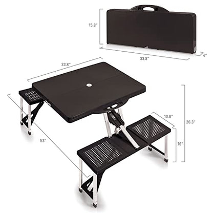 NHL Pittsburgh Penguins Portable Folding Picnic Table with Seating for 4 - color: Black