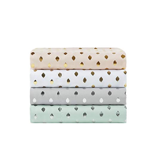 Intelligent Design Microfiber Cozy Bed Sheet Set, Modern All Season Bedding & Pillowcases, Premium 14" Elastic Pocket Fits up to 16" Mattress, Twin Blush/Gold Metallic Dot 3 Piece - color: Blush/Gold Metallic Dot, size: Twin