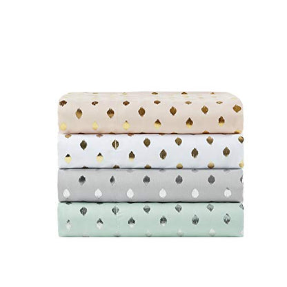 Intelligent Design Microfiber Cozy Bed Sheet Set, Modern All Season Bedding & Pillowcases, Premium 14" Elastic Pocket Fits up to 16" Mattress, Twin Blush/Gold Metallic Dot 3 Piece - color: Blush/Gold Metallic Dot, size: Twin
