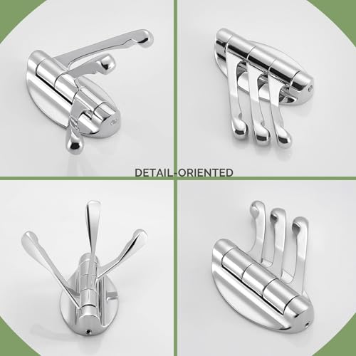 Angle Simple Bathroom Towel Hook Swivel, Metal Hand Towel Hook for Wall, Foldable Robe Coat Hanger, Chrome - color: Chrome, size: 1 Pack