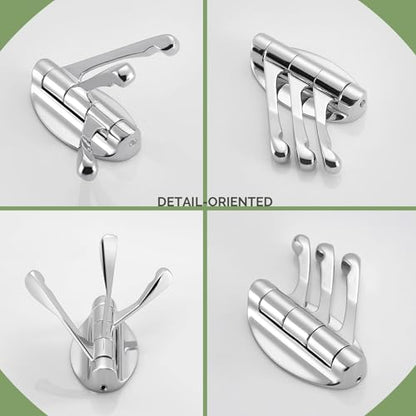 Angle Simple Bathroom Towel Hook Swivel, Metal Hand Towel Hook for Wall, Foldable Robe Coat Hanger, Chrome - color: Chrome, size: 1 Pack