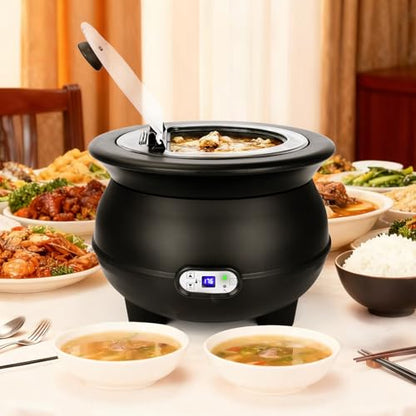 YUANHAO 8 Qt Digital Soup Kettle Warmer, Stainless Steel Insert | Adjustable Temp Buffet Server for Restaurant, Catering & Party
