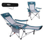#WEJOY 2-in-1 Reclining Camping Chair with Footrest for Adults Folding Lounge Chair with Adjustable Backrest Lightweight Camping Chairs Heavy Duty Camp Chairs for Outdoor - color: Cyan/Grey