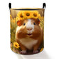 Sunflower Guinea Pig Laundry Basket Hamper for Boys Girls Kids Adults, Foldable Waterproof Oxford Clothes Storage Bin, Pet Organizer for Bedroom Bathroom Room Decor 19.7"x15.8" - style: Guinea Pig01
