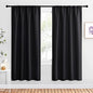 NICETOWN Living Room Blackout Shades - All Season Rod Pocket Thermal Insulated Solid Blackout Curtains/Drapes for Living Room (Set of 2, 42 inches by 72 Inch, Black) - color: Black, size: 42"W x 72"L (Pack of 2)