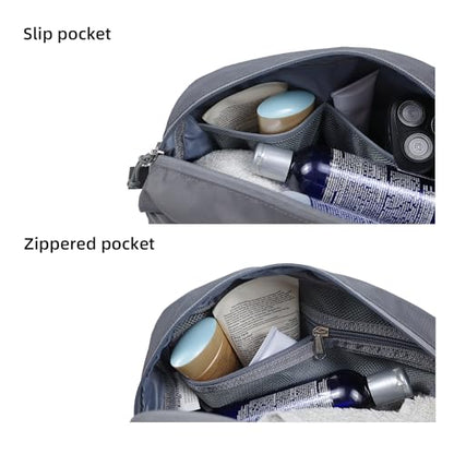 Travel Toiletry Bag 8L, Large Packing Cube with Waterproof TPU Wet/Dry Compartment - color: Ash Grey, size: 8L