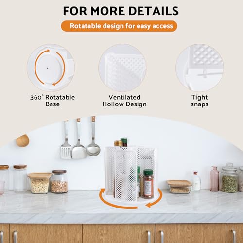 Rotating Paper Cup Dispenser with 4 Compartments, Disposable Coffee Cup Storage & Lid Holder for Countertops, Kitchen, Coffee Stations (White) - color: White