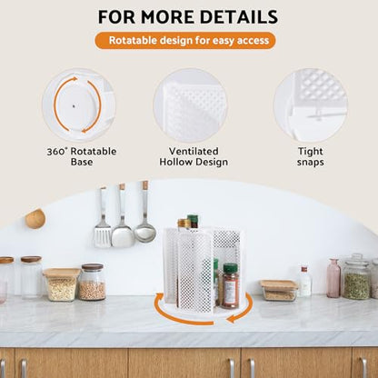 Rotating Paper Cup Dispenser with 4 Compartments, Disposable Coffee Cup Storage & Lid Holder for Countertops, Kitchen, Coffee Stations (White) - color: White