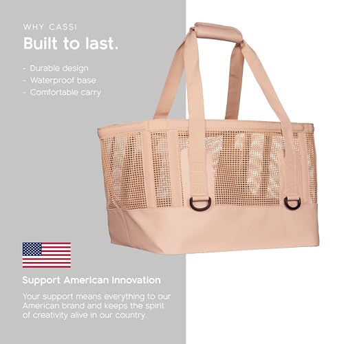 MISSION Boat Gear CASSI Heavy-Duty Outdoor Tote and Waterproof Marine-Grade Mesh Boat Bags - color: Sandstone, size: 50 Liter