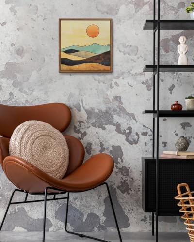 Putuo Decor Boho Wooden Wall Decor, Mountain Sun Moon Western Decor Nature Wilderness Wall Art, Rustic Cabin Decor Adventure Farmhouse Wall Decor for Living Room Bedroom (Sun)