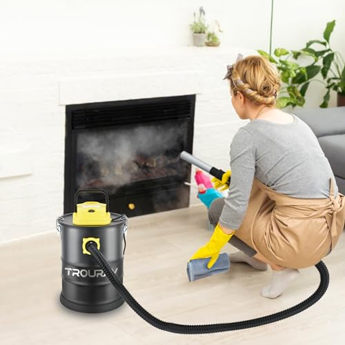 Fireplace Ash Vacuum Cleaner, 2.6 Gallon Heat Resistant Lightweight Canister Vacuum Cleaner with 800W Powerful Suction Blowout for Fireplaces, Pellet Roasters, Woodstoves Pellet Ash Vacuums - size: 2.6 Gallon