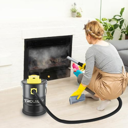 Fireplace Ash Vacuum Cleaner, 2.6 Gallon Heat Resistant Lightweight Canister Vacuum Cleaner with 800W Powerful Suction Blowout for Fireplaces, Pellet Roasters, Woodstoves Pellet Ash Vacuums - size: 2.6 Gallon