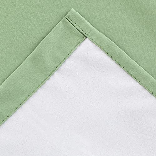 Diamond Home Linens 2 Piece 100% Blackout Insulated Rod Pocket Kitchen Curtain Tiers Set for Small Windows 24" Long-Sage - color: Sage, size: 27"W x 24"L (Pack of 2)