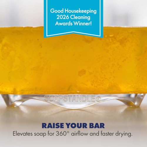 SoapStandle Bar Soap Gripper | No Goo or Mess Soap Holder for Bath and Showers | Made from Post Consumer Plastic Non Slip Quick Dry Bar Soap Holder | Clear - 2-Pack - color: Clear