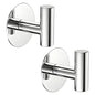 Stainless Steel Adhesive Hooks, Heavy Duty Wall Hooks, Towel Hooks for Hanging Robes, Aprons, Coats and Hats in Bathrooms,Kitchens and Hotels(2 Pack, Chrome) - color: Chrome, size: Adhesive "T" Shape- 2 Pack