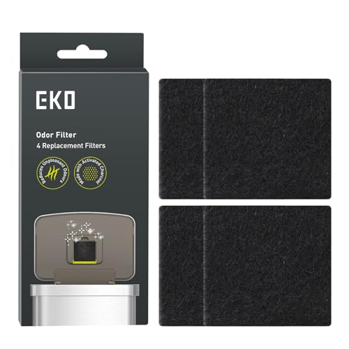 EKO Trash Can Odor Filter Refills for Trash Can and Compost Bin, Activated Charcoal Deodorizer, Strong Charcoal Odor Absorber, Pack of 4 Replacements - size: Filter Refill (Standard - Pack of 2)
