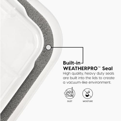 IRIS USA 106 Quart WEATHERPRO Wheeled Plastic Storage Bin Tote Organizing Container with Durable Lid and Seal and Secure Latching Buckles, Clear/Black, 3 Pack - size: 106 Qt, style: 3 Pack