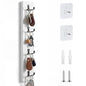 Supkiir Vertical Key Holder for Wall, Wooden Wall Mount Key Rack with 4 Double Hooks, Space-Saving White Wooden Keys Rack Organizer for Home Entryway, Garage Decor, Keys, Wallets and Pet Leashes