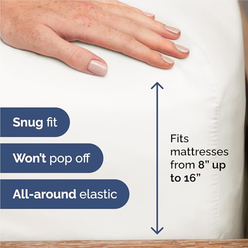 Split King 7 Piece Sheet Set - Comfy Breathable & Cooling - Soft Hotel Luxury Bedding Set w/ 8-16 Inch Deep Pockets - 1 Flat & 2 Fitted Sheet & 4 Pillowcases - Wrinkle Free & Easy Care - Antique White - color: 02 - Antique White, size: Split King Size