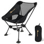 MOON LENCE Portable Camping Chair，Lightweight Backpacking Hiking Chairs,Compact,Foldable,with Anti-Sinking Large Feet for Beach,330 lbs Capacity (Black, Standard) - color: Black-with Feet
