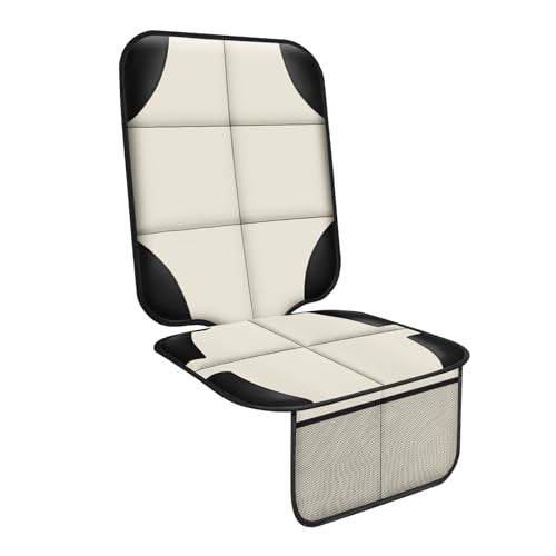 XHYANG Car Seat Protector 1 Pack Car Seat Cushion Mat Thickest Padding,Waterproof 600D Fabric Car Seat Covers for Non-Slip Backing Mesh Pockets for Baby and Pet (Beige, 1 Pc) - color: Beige, size: 1 Pc